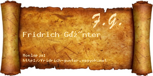 Fridrich Günter névjegykártya
